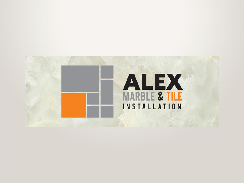 Alex Marble & Tile Installationlogo design