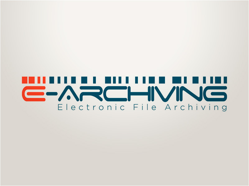 E-Archiving Electronic File Archiving logo design