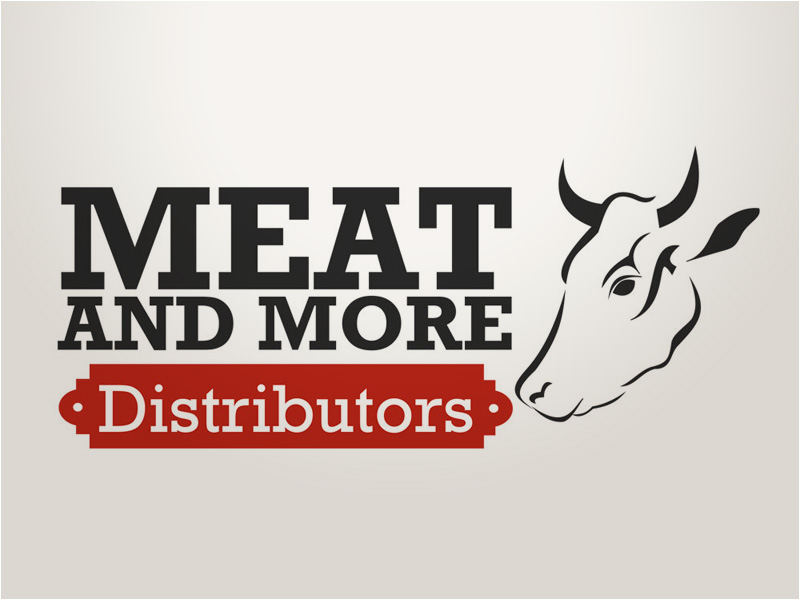 Meat and More Distribuitors logo design